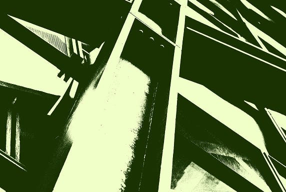 Dithered steel girder on a building