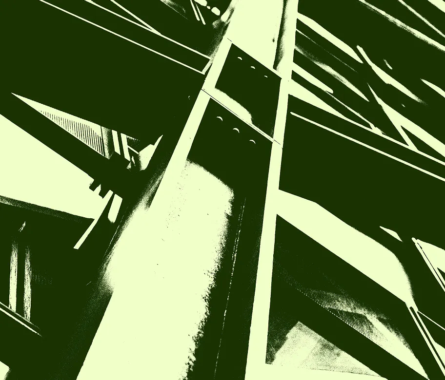 Dithered steel girder on a building
