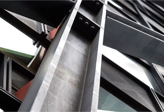 Steel girder on a building